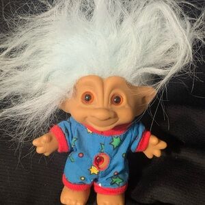Vintage Ace Troll Doll, Jewel Belly & Pajamas